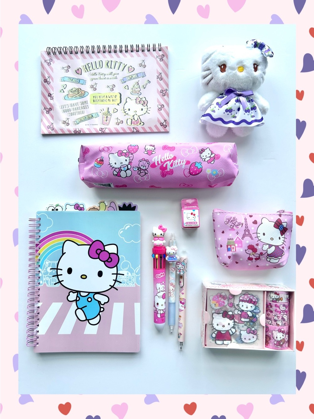 💖(HK388) Hello Kitty Adorable 10-Piece Stationery Fun Bundle!